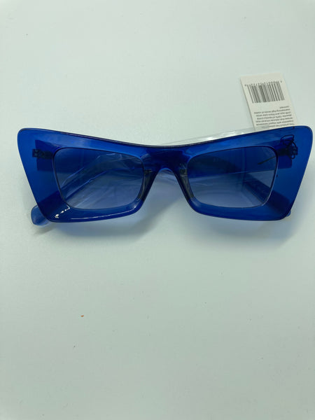 Blue Retro Cat-Eyes Sunglasses