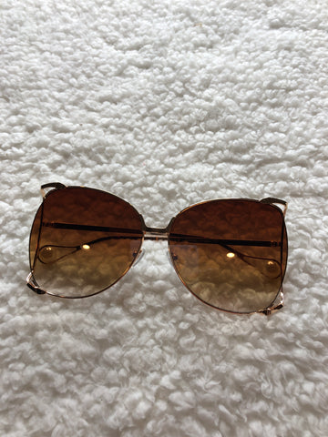 Brown/Gold Cat Eye Sunglasses