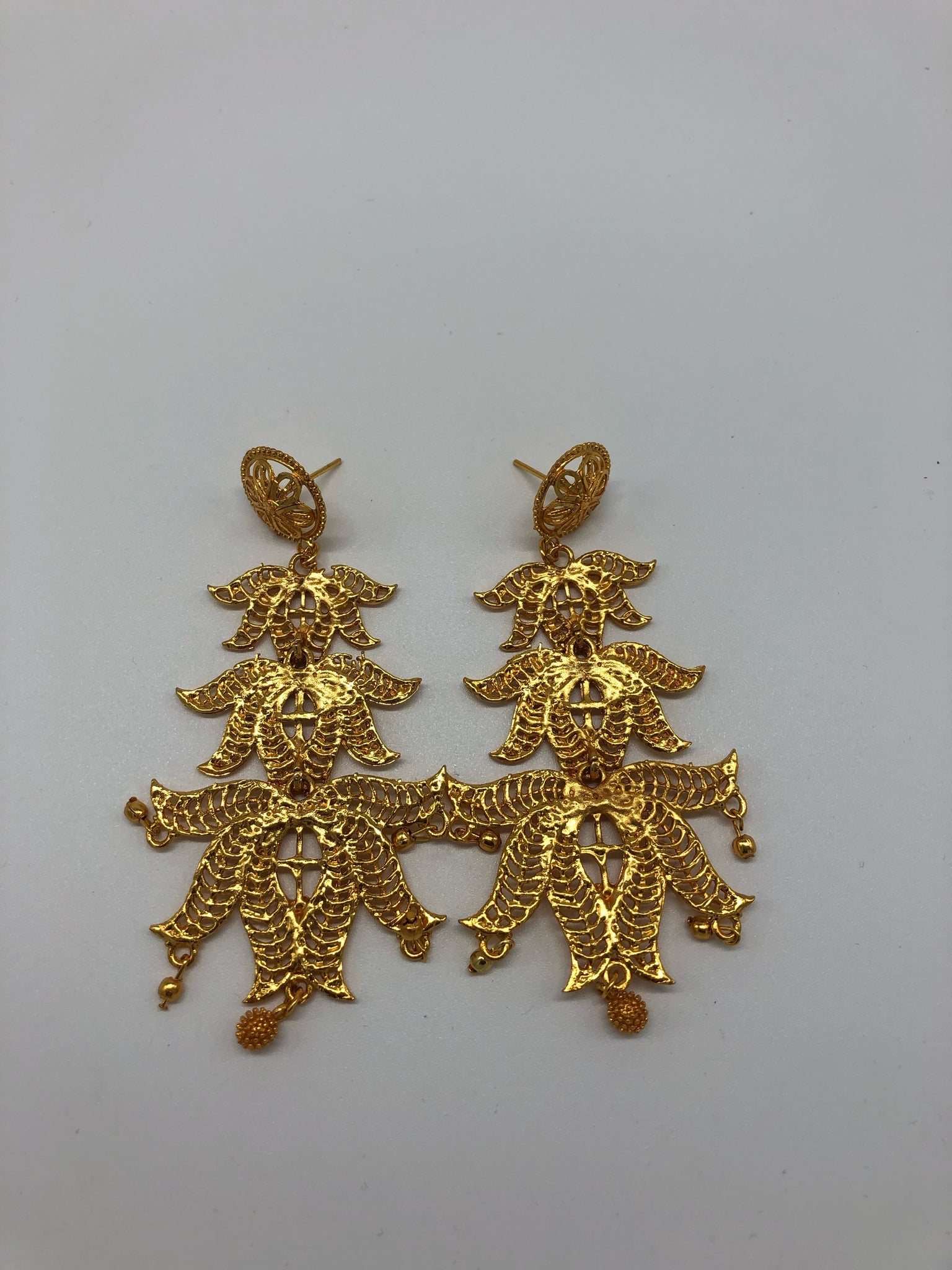 GOLD PLATED BALI CHANDELIER EARRING