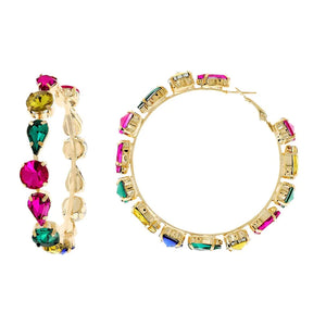 Multi Color Gold Hoops