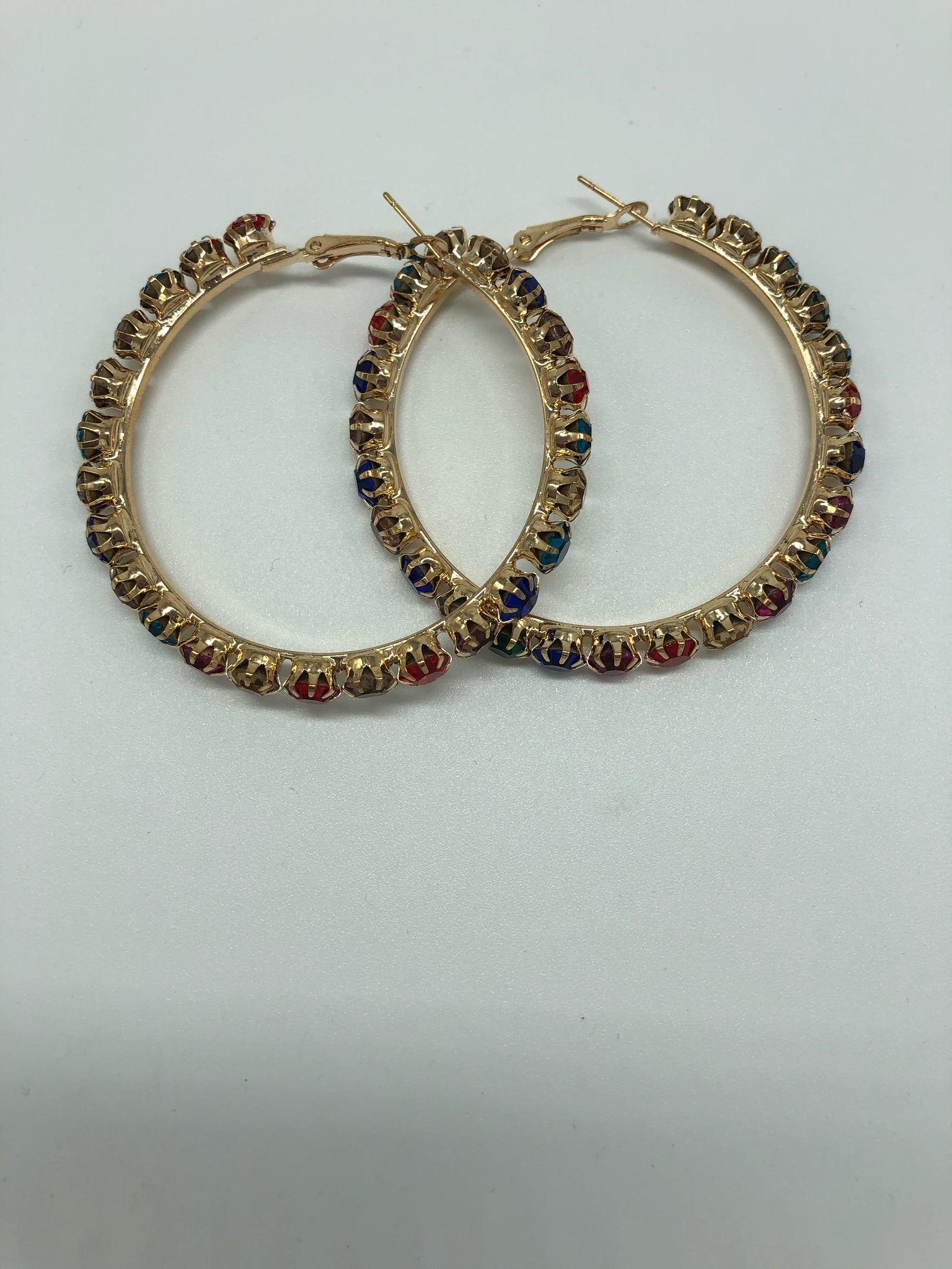 Multi Med. Color Gold Hoops