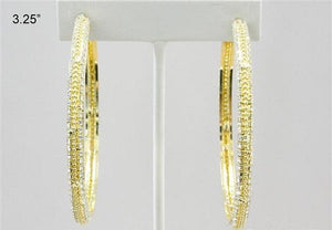 Gold Hoops W/Rhinestone