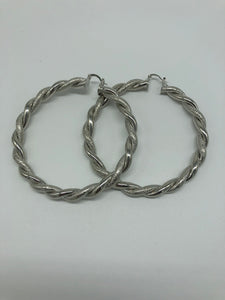 Large Sliver Twisted Hoops